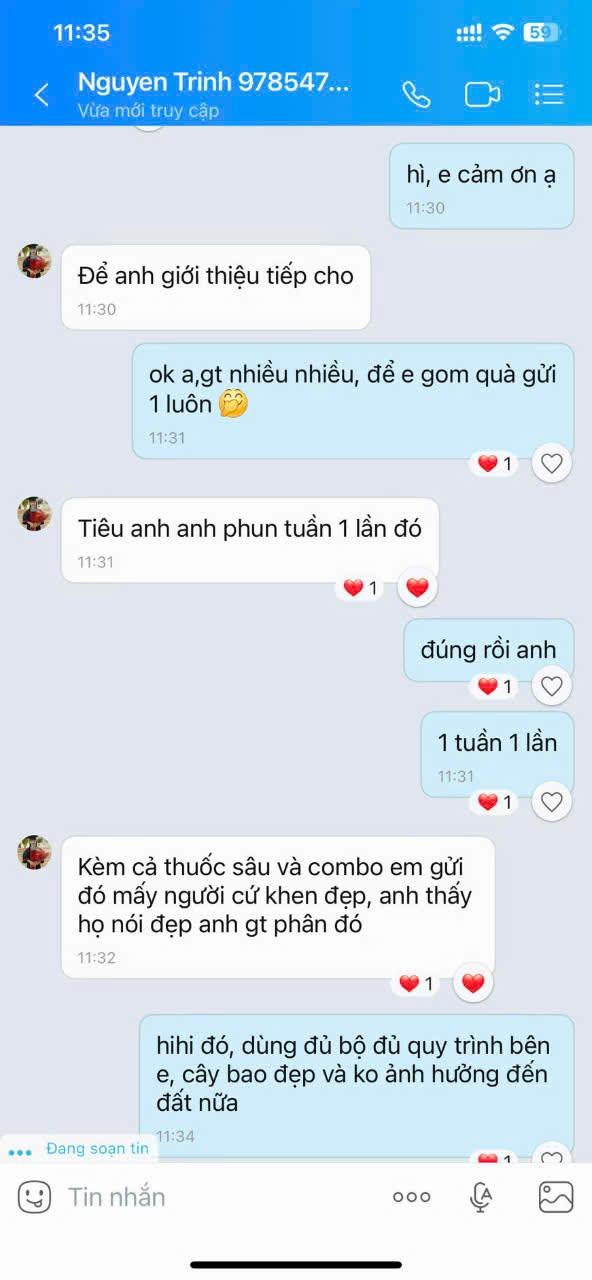 Phản hồi khách hàng sử dụng phân bón AGRIAMIN NPK 8000