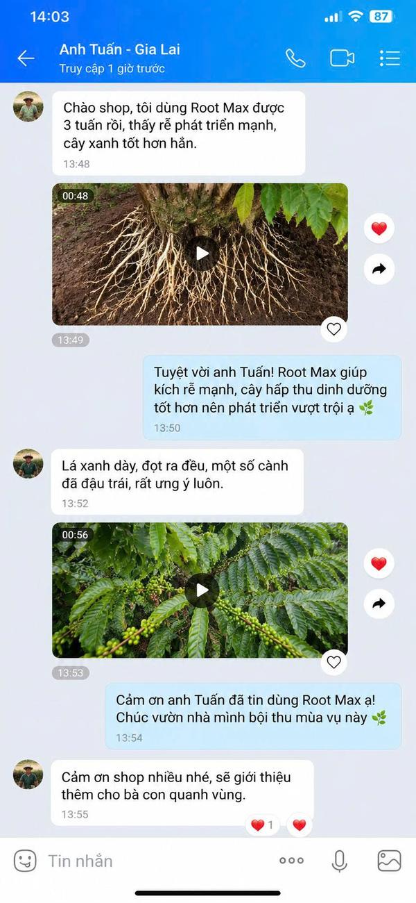 Phản hồi khách hàng sử dụng phân bón AGRIAMIN NPK 8000