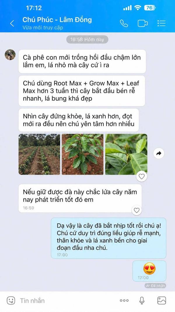 Phản hồi khách hàng sử dụng phân bón AGRIAMIN NPK 8000